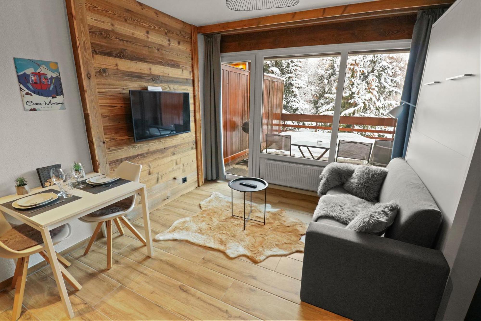 Joli Studio Avec Parking Gratuit Apartment Crans-Montana Exterior photo